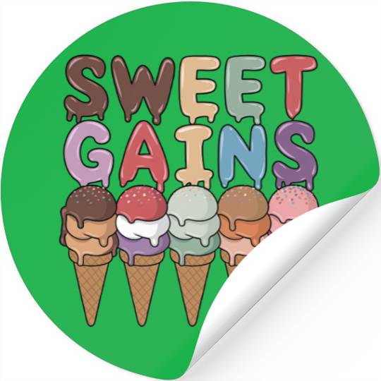 Sweet Gains A sweet gift for ice cream and sports Stickers