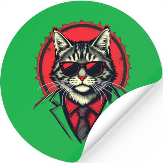 Gangster Cat Crew Design Stickers