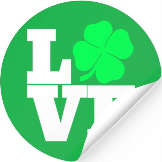 LOVE w Clover Stickers