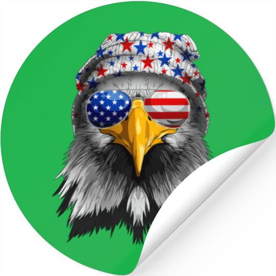 American Flag Patriotic Eagle 4th of July Stickers