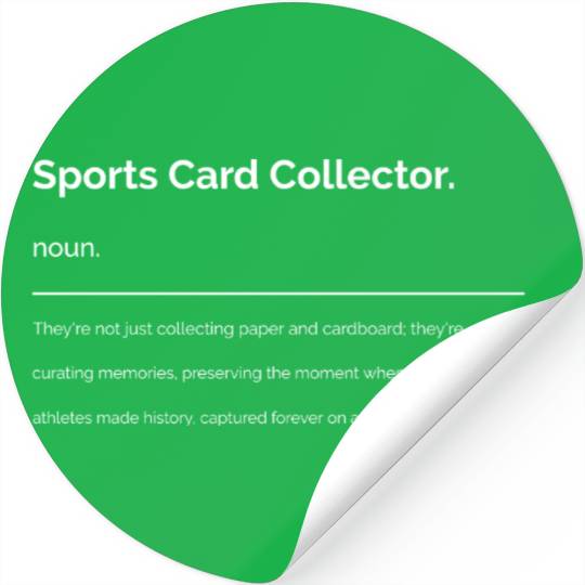 Sports Card Collector Definition #2 Stickers