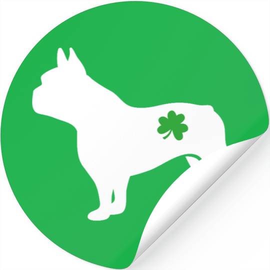 French Bulldog Shamrock Funny St Patrick’s Day Dog Stickers