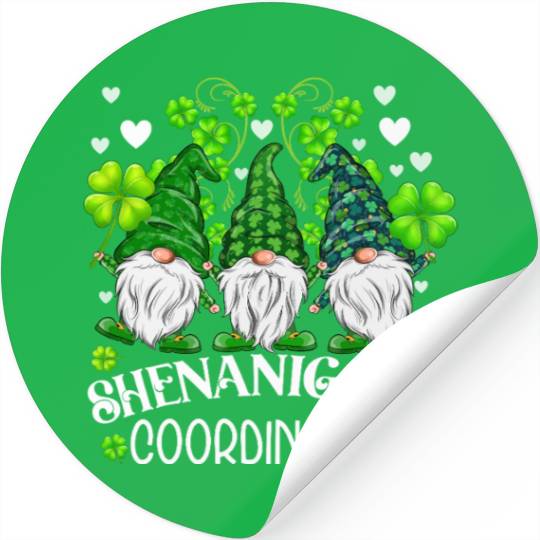 Shenanigans Coordinator St. Patricks Day Gnomes Stickers