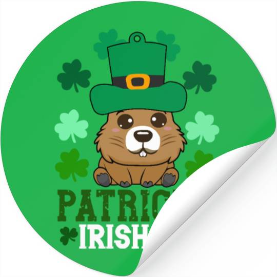 Patrick's day , irish day , capybara Stickers