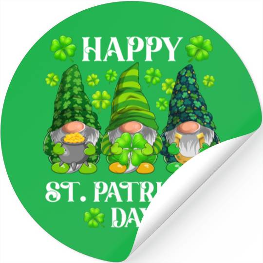 Happy St. Patrick's Day Gnomes Shenanigans Irish Stickers