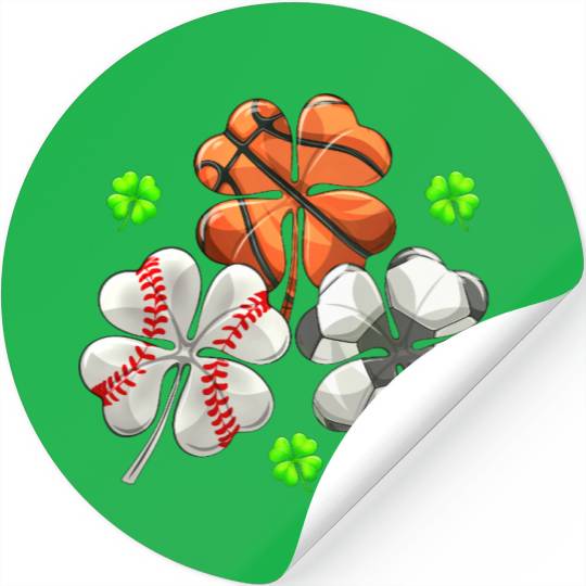 St Patricks Shamrock Basketball Baseball Soccer Stickers