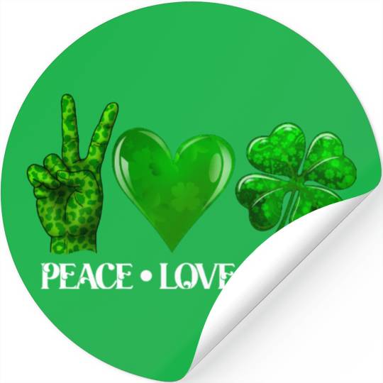 Peace Love Irish Shamrock St Patrick's Day Stickers