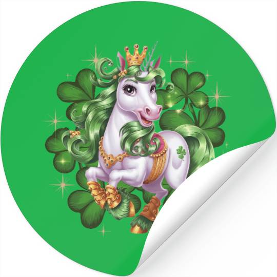 St. Patrick's Day Unicorn Funny Lucky Unicorn Stickers