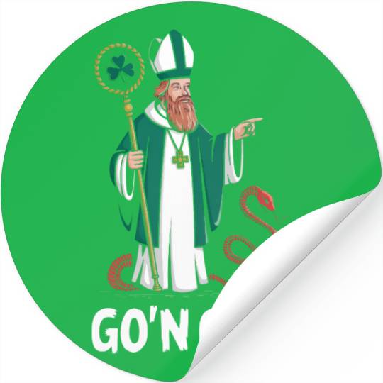 St Patricks Banishes Snakes Funny Irish Design Stickers
