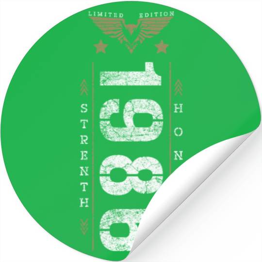 Limited Edition 1986 Strength and Honor Birthday Stickers