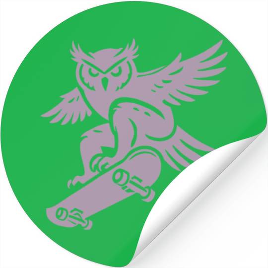Snow Owl Skateboard Silhouette Minimalist Style Stickers