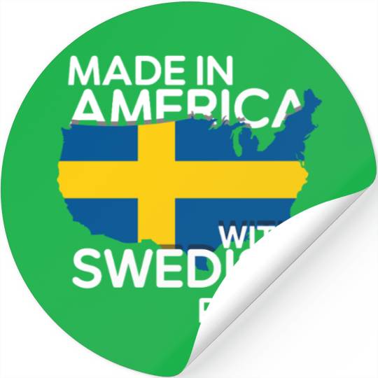 Made In America With Swedish Parts USA US Stickers