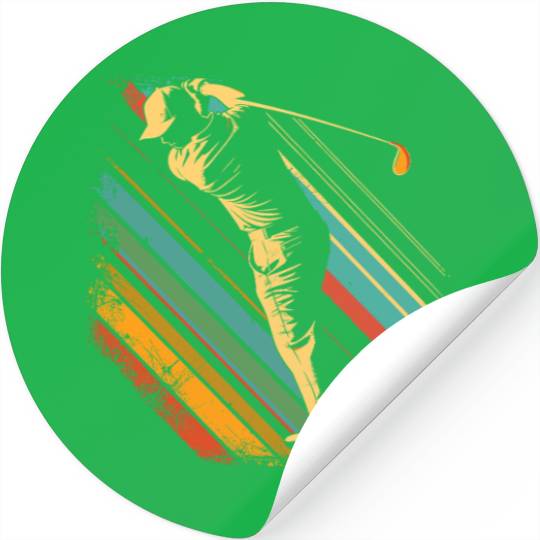 Golf Player 80s Look Stickers