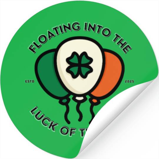 Floating into the luck of the irish Stickers