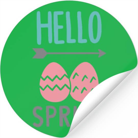 Hello Spring - Spring Design with Easter Eggs Stickers