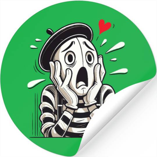 Screaming Mime with Heart Stickers