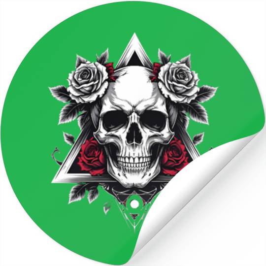 Gothic Skull & Roses Aesthetic Stickers