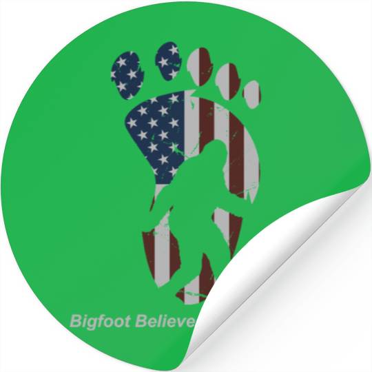 Patriotic Bigfoot American Flag Design Stickers