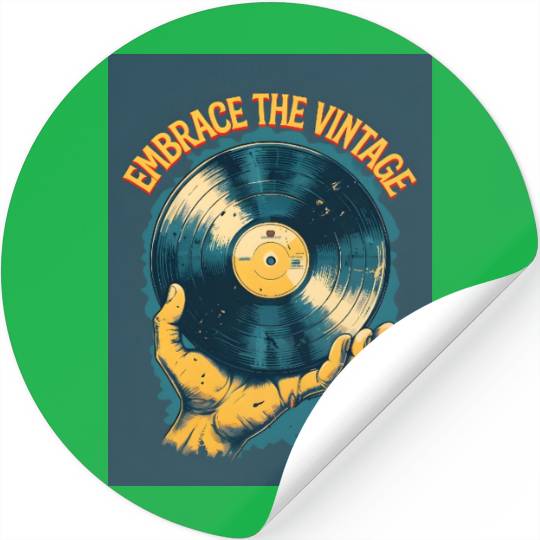 Retro Vinyl Record Held Stickers