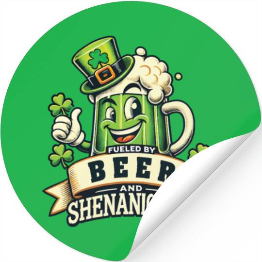 St. Patrick's Day Beer And shenanigans Fun Stickers