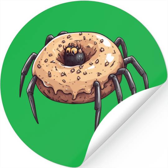 Donut Spider Funny Creative Motif Stickers