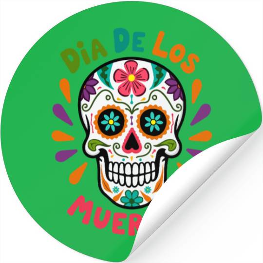 Mexico Día de los Muertos Skull Stickers