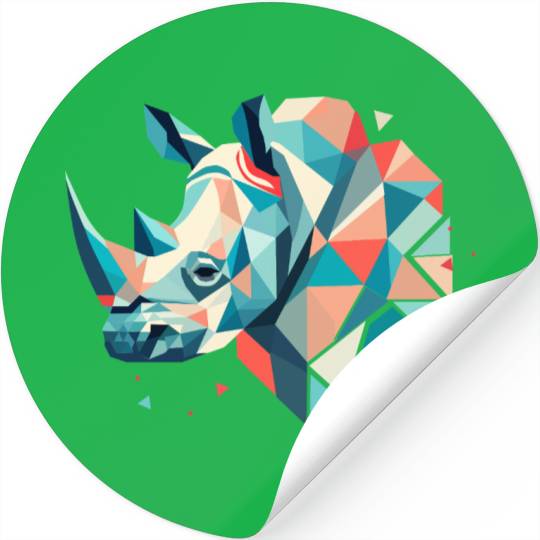 Abstract Rhinoceros - Geometric Strength Stickers