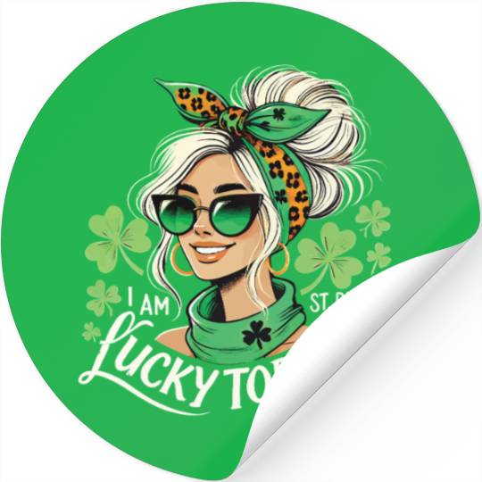 Girl I Am Happy Today St. Patrick's Tag Stickers