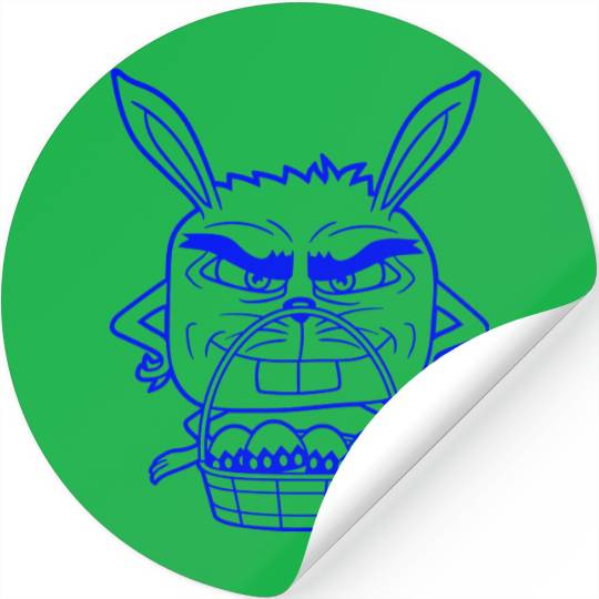 Easter Bunny Eggs Basket Evil Eye Dangerous Smile Stickers