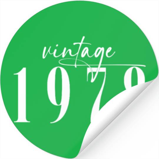 Vintage 1978 Elegant Minimalist Birthday Stickers