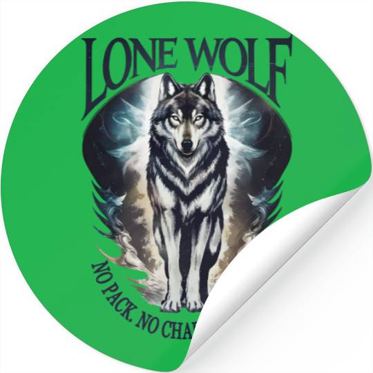 Lone Wolf - No Pack, No Chains, Just Wild Stickers