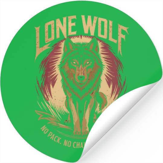 Lone Wolf - No Pack, No Chains, Just Wild Stickers