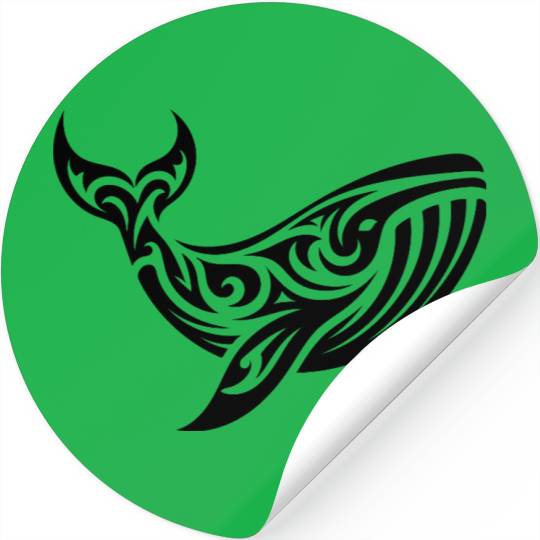 Elegant Giant Whale T Tattoo Style Stickers