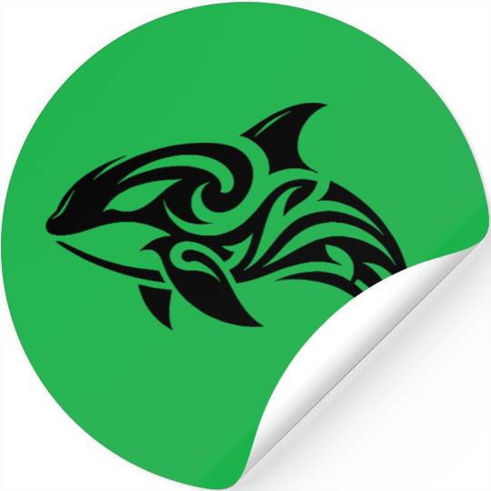 Sleek Elegant Orca T Tattoo Style Stickers