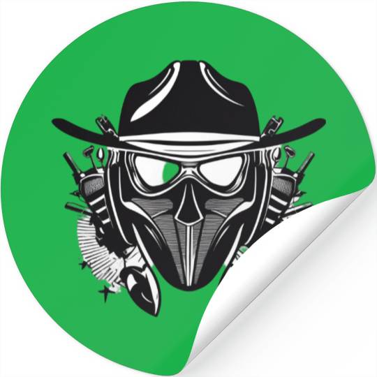 Shadowed Mask Country logo Stickers