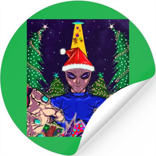Alien Christmas Gifts Collection Time! Stickers
