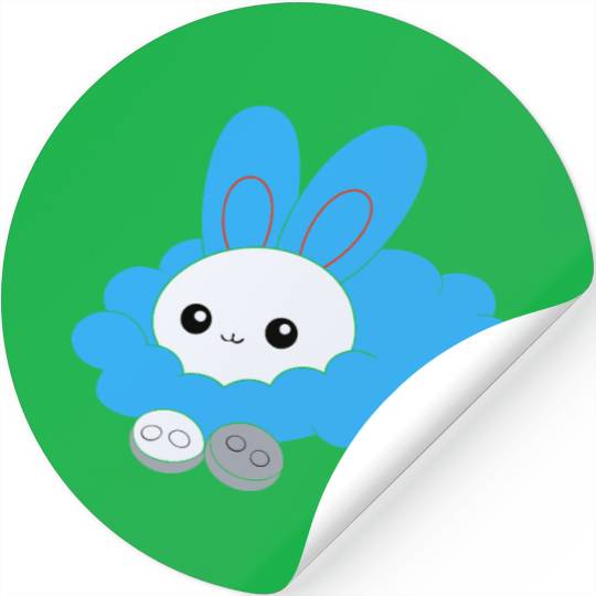 cloud playing a mini ukulele pearl white war Stickers