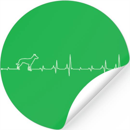 Heartbeat Belgian malinois dog Stickers