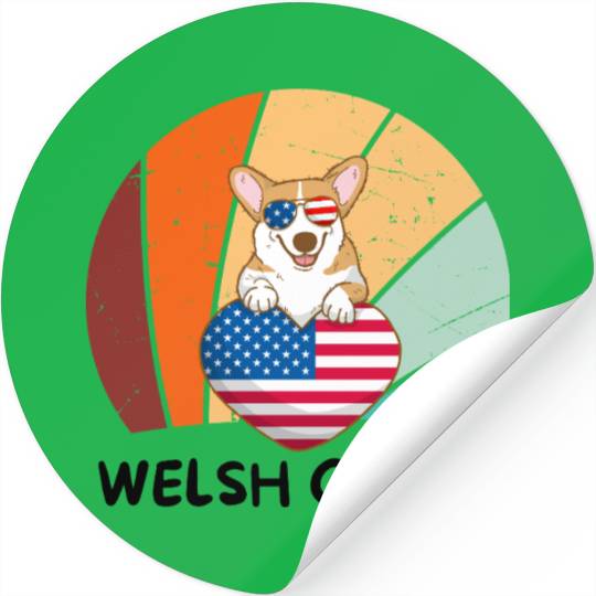 Patriotic Pup: Corgi in the USA Stickers