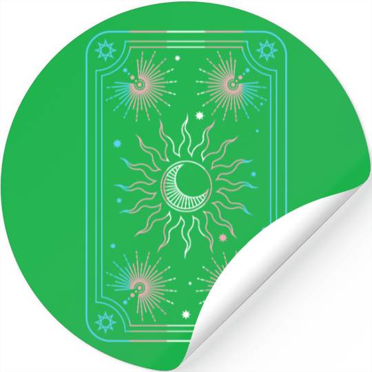 Mystical Transgender Tarot Card with Sun and Moon Stickers