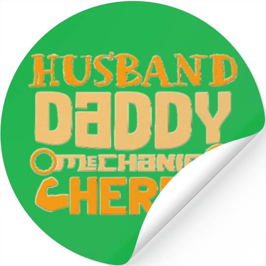 Husband Daddy Mechanic Hero Graphic Stickers