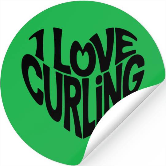 I Love Curling Stickers