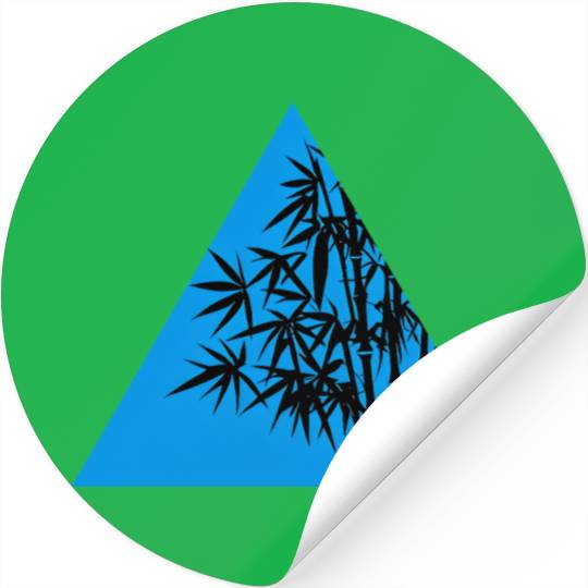 A Blue Triangle and Bamboo Stickers