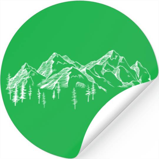 mountain sketch forest Stickers