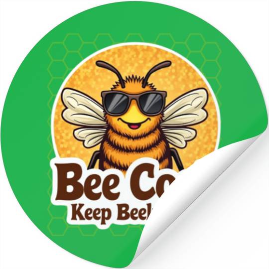 Cool Beekeeper Bee with Sunglasses Stickers