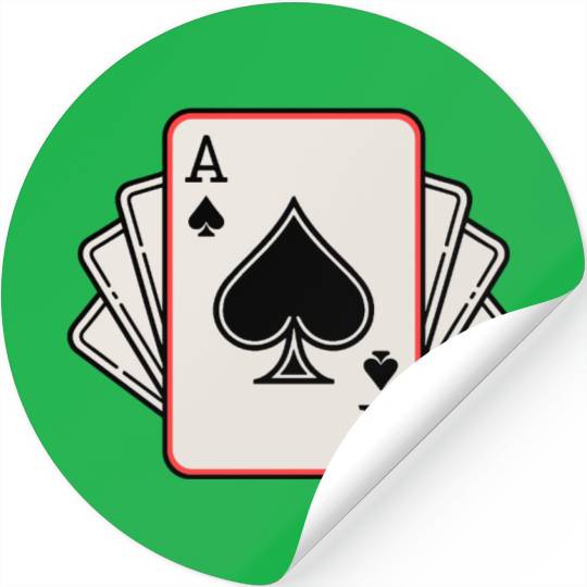 Ace of Spades Playing Cards Hand Stickers