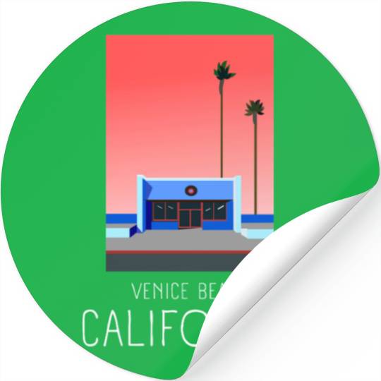 Retro Venice Beach California Stickers