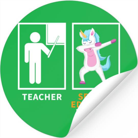 Special education teacher dabbing unicorn Stickers