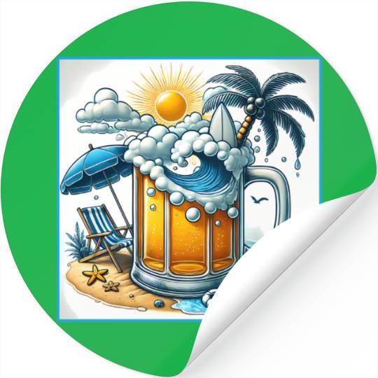 Beer Beach Design Stickers
