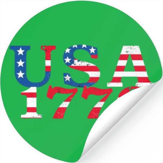 USA Established 1776 Stars Red White Blue Stickers